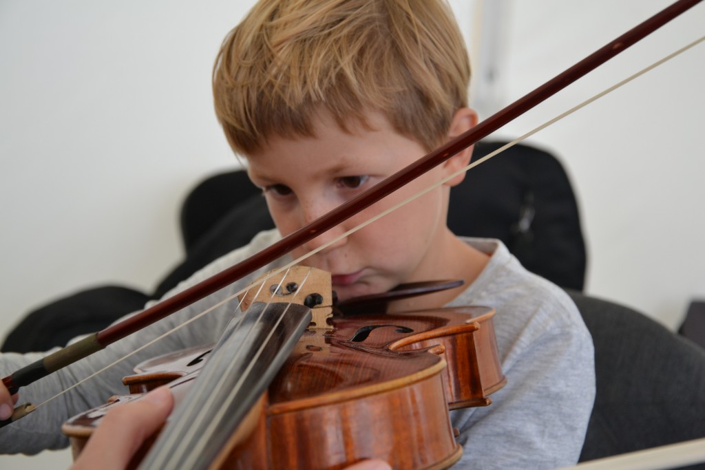 Jakub held a violin in his hands for the first time 